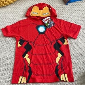 NEW NWT Avengers Size 10/12 Hooded T-shirt Marvel Isaac Morris READ Iron Man